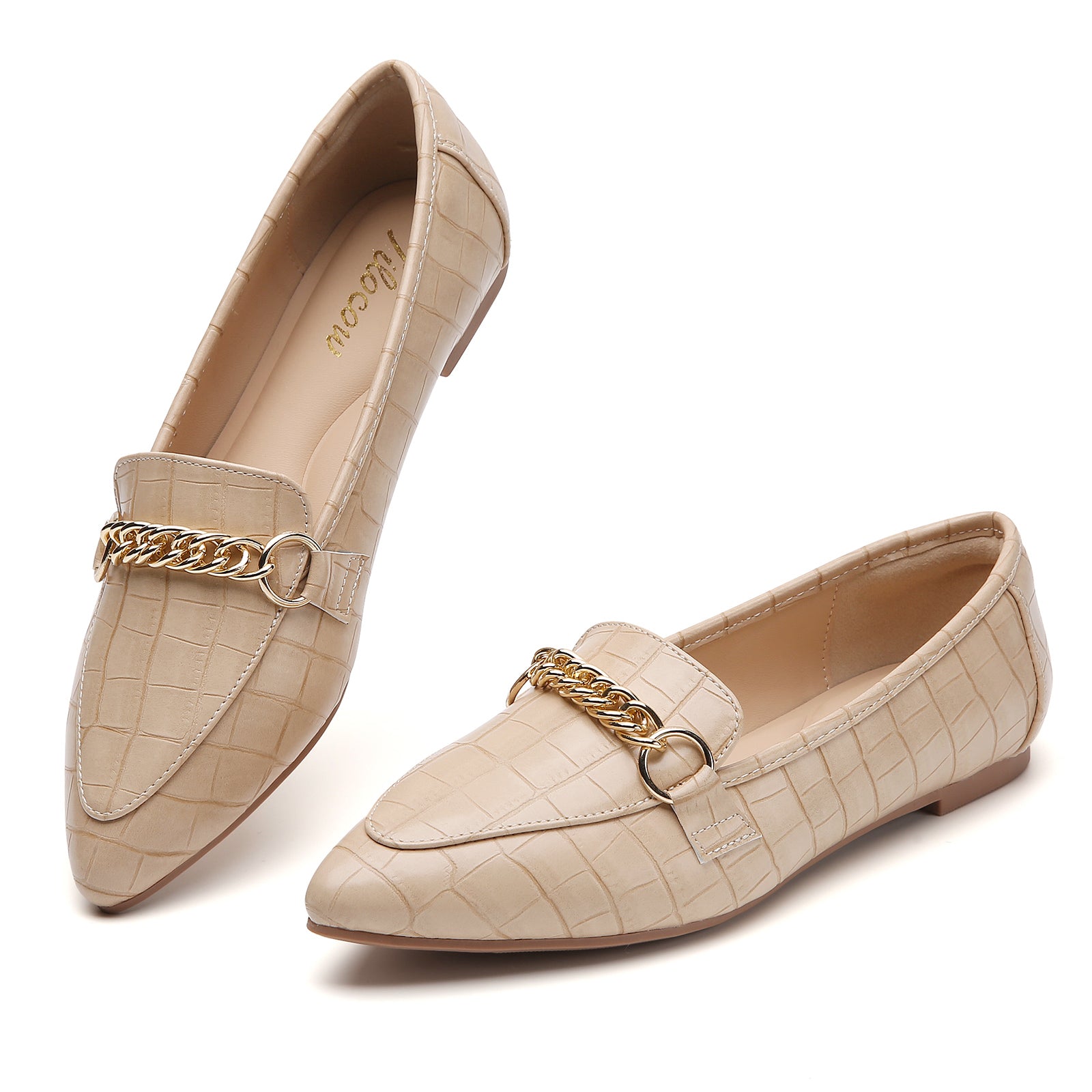 TILOCOW WOMEN STONE KHAKI FLAT LOAFERS