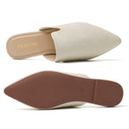 TILOCOW WOMEN BEIGE FLAT MULES