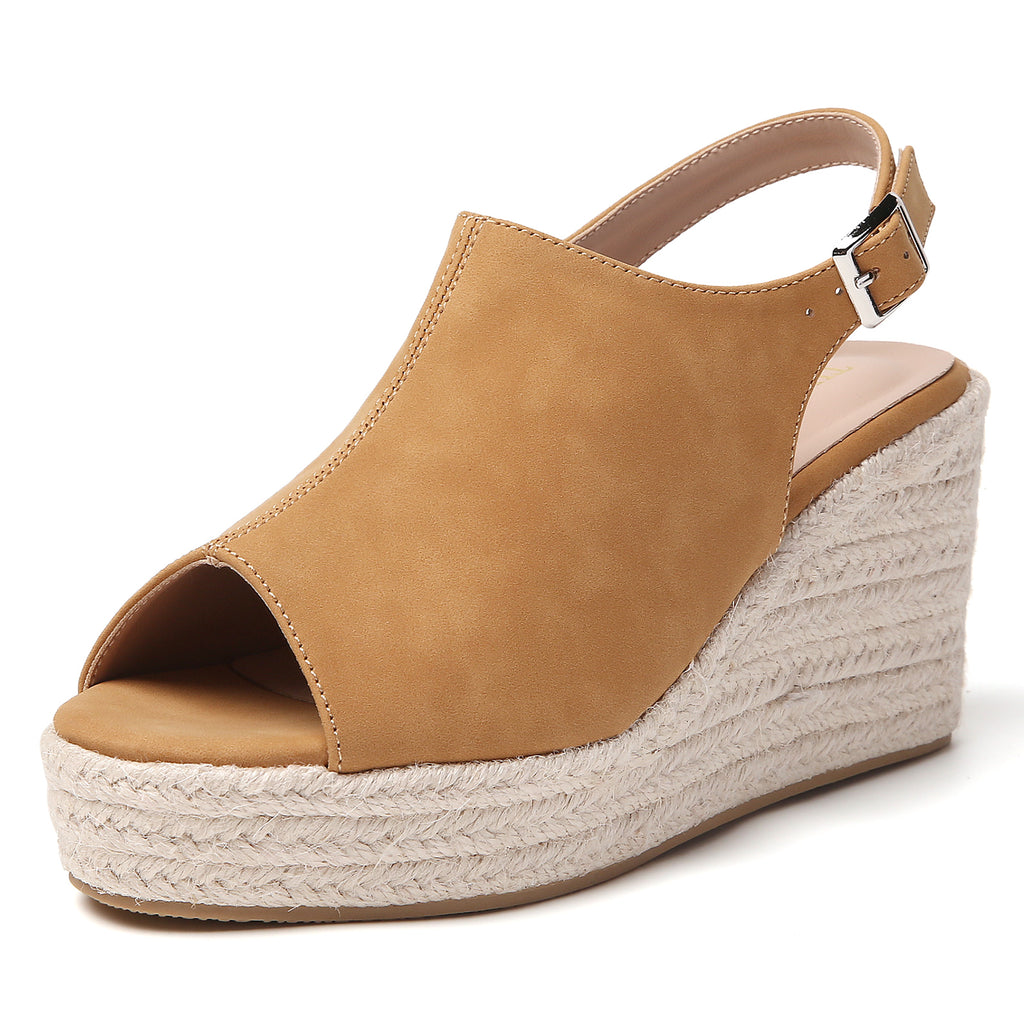 TILOCOW KHAKI WEDGE ESPAADRILLES