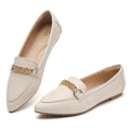 TILOCOW WOMEN PU BEIGE FLAT LOAFERS