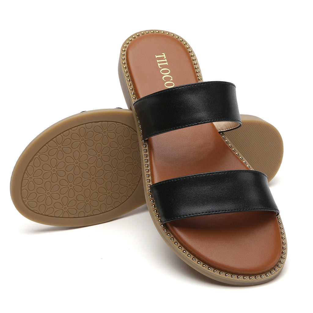 TILOCOW WOMEN BLACK SANDALS