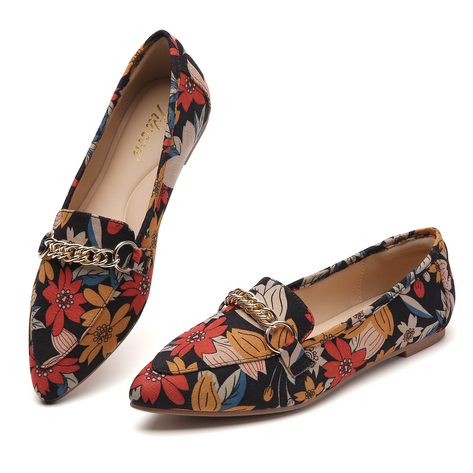 TILOCOW WOMEN FLORAL FLAT LOAFERS