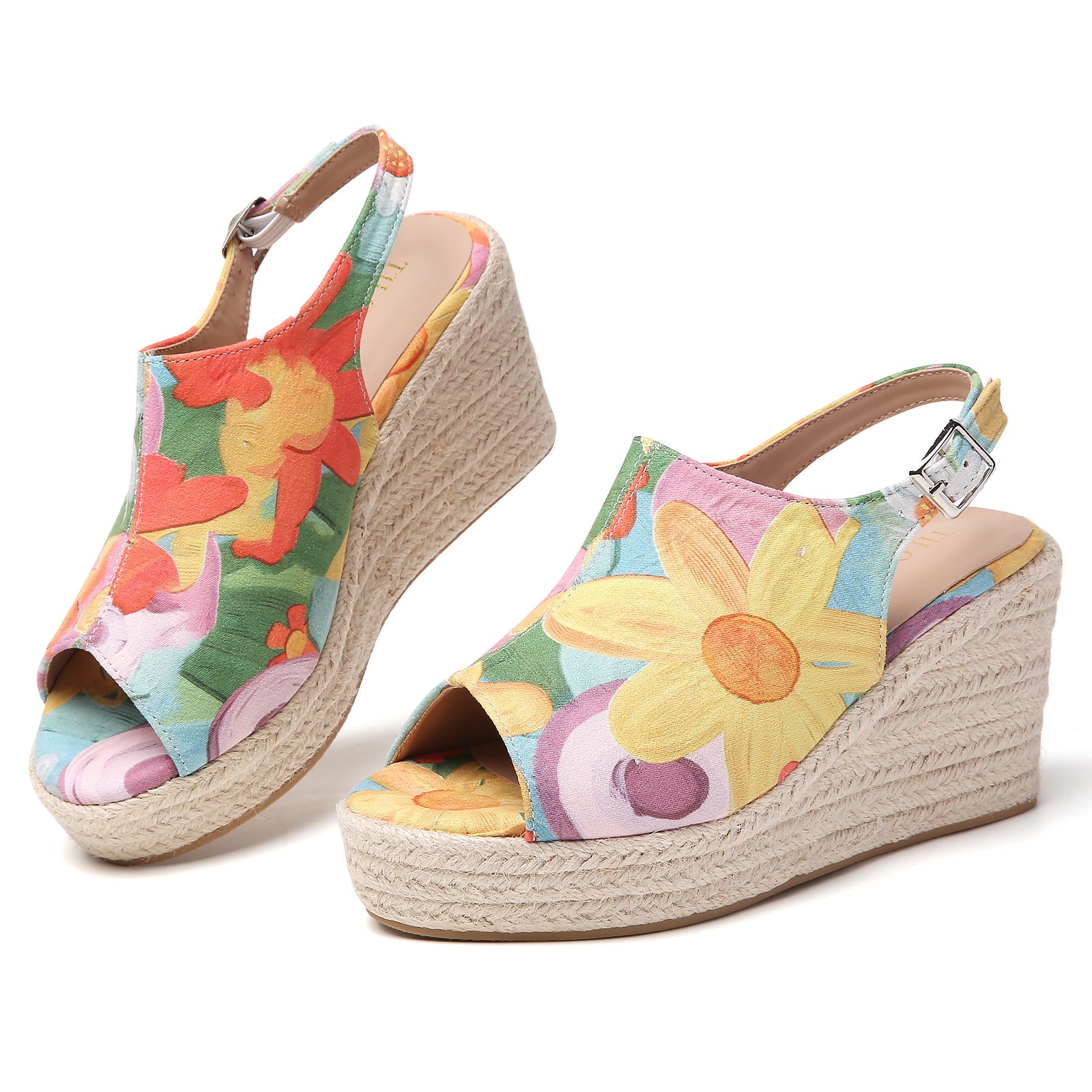 TILOCOW GREEN FLORAL WEDGE ESPAADRILLES