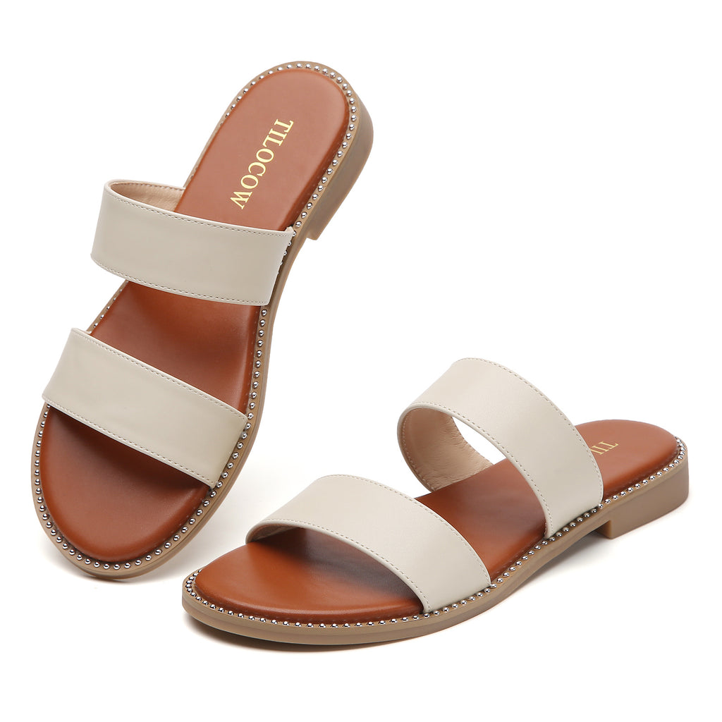 TILOCOW WOMEN LIGHT BEIGE SANDALS