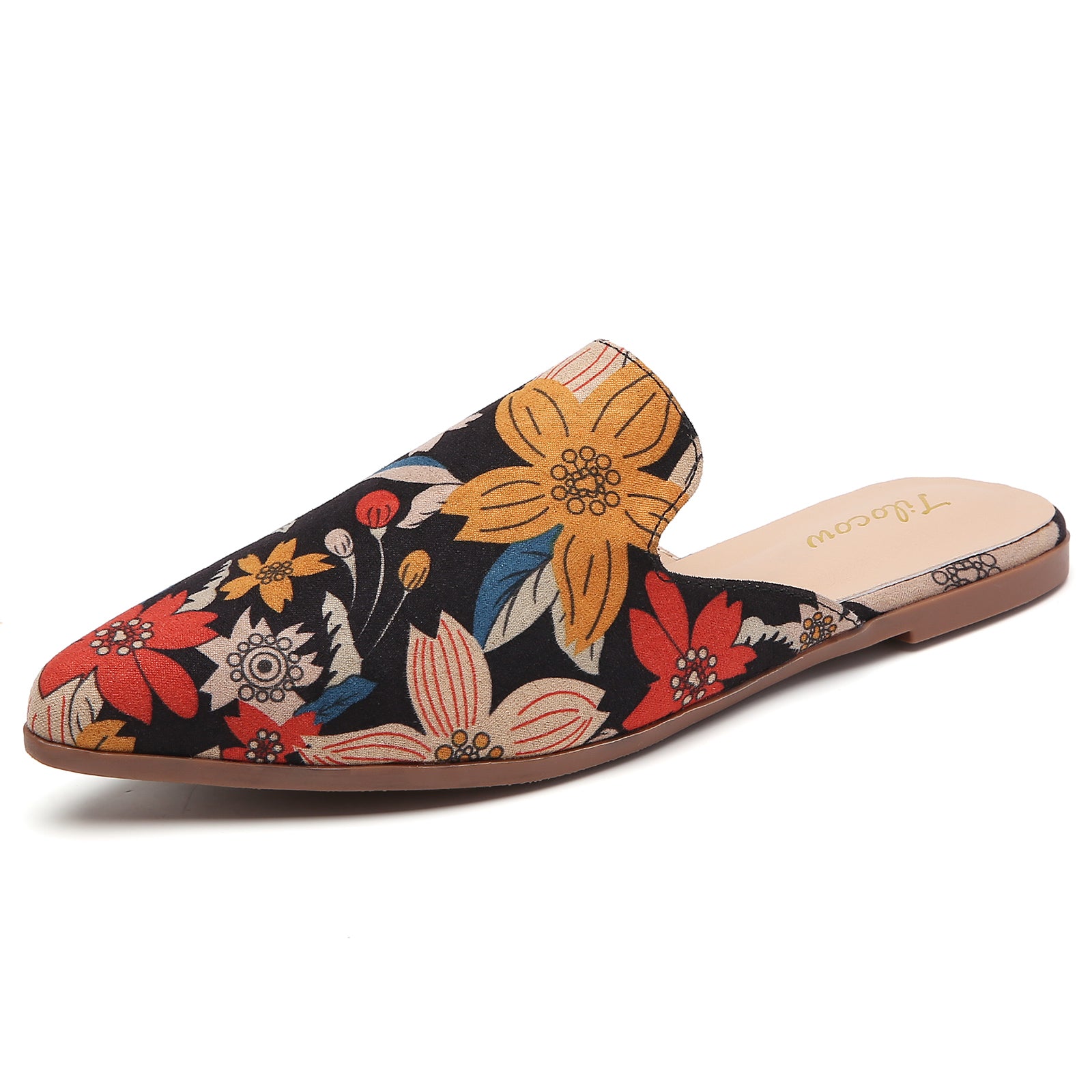 TILOCOW WOMEN FLORAL FLAT MULES