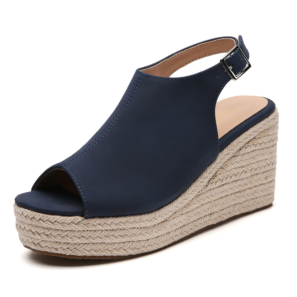 TILOCOW WOMEN  NAVY BLUE WEDGE ESPAADRILLES