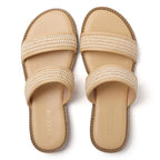 TILOCOW WOMEN HEMP ROPE BEIGE SANDALS