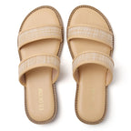 TILOCOW WOMEN LINEN BEIGE SANDALS