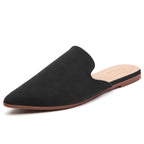 TILOCOW WOMEN BLACK SUEDE FLAT MULES