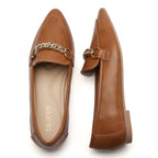 TILOCOW WOMEN DARK BROWN FLAT LOAFERS