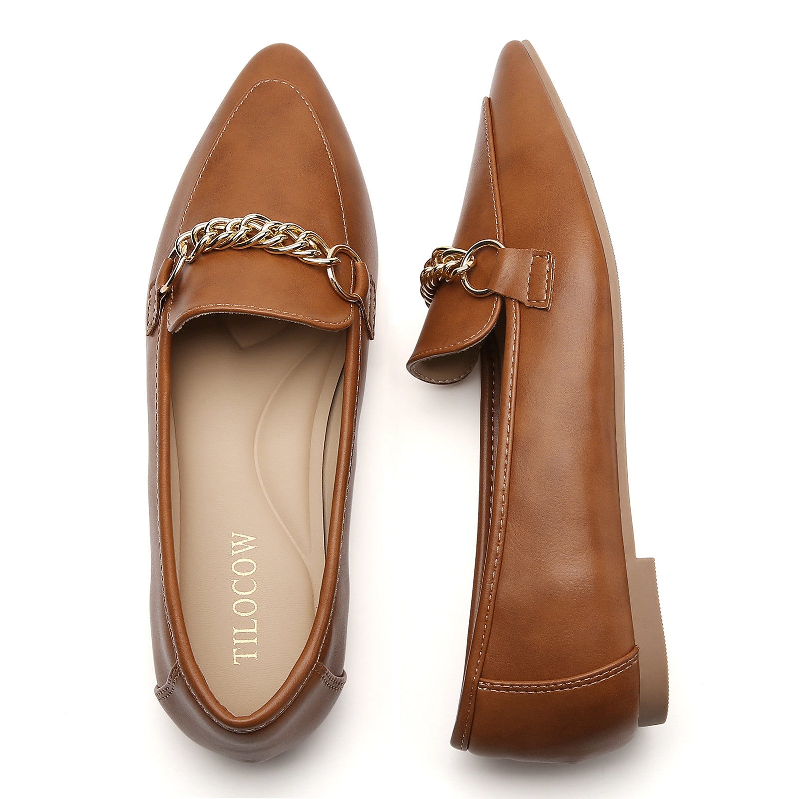 TILOCOW WOMEN DARK BROWN FLAT LOAFERS