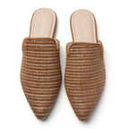 TILOCOW WOMEN BROWN WOVEN FLAT MULES