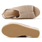 TILOCOW WOMEN  BEIGE HOLLOW WEDGE ESPAADRILLES