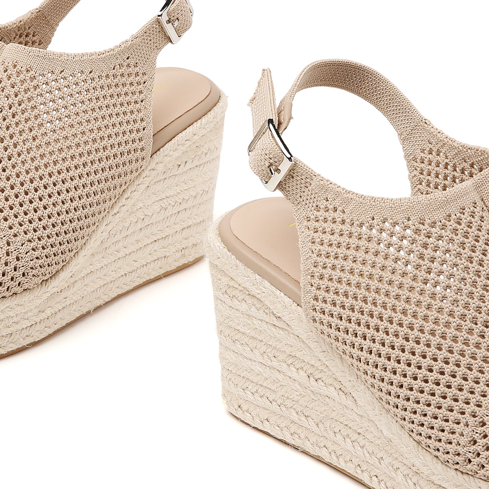 TILOCOW WOMEN  BEIGE HOLLOW WEDGE ESPAADRILLES
