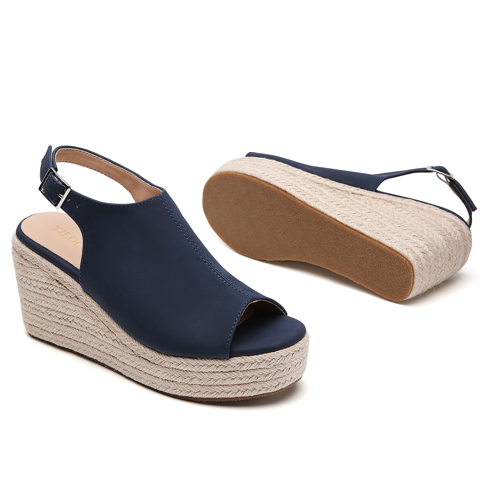 TILOCOW WOMEN  NAVY BLUE WEDGE ESPAADRILLES