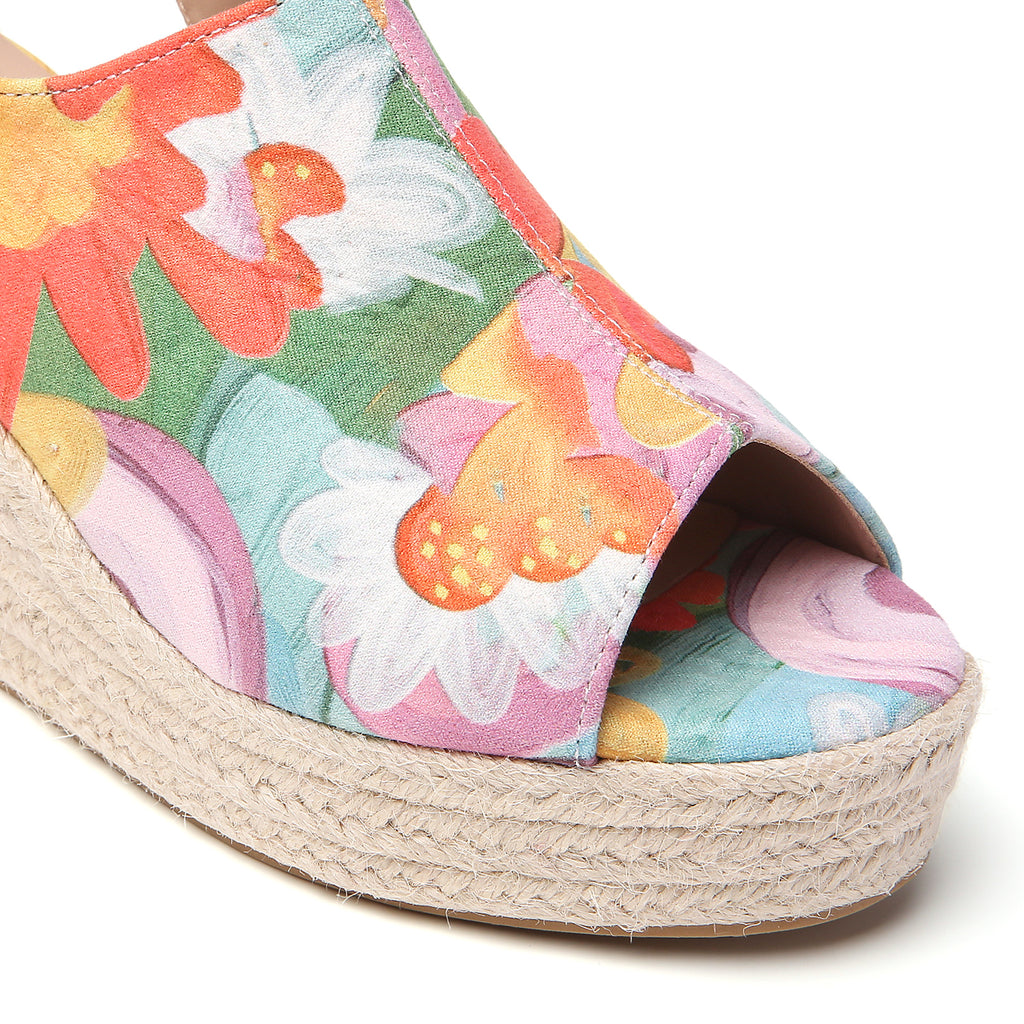 TILOCOW GREEN FLORAL WEDGE ESPAADRILLES