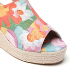 TILOCOW GREEN FLORAL WEDGE ESPAADRILLES