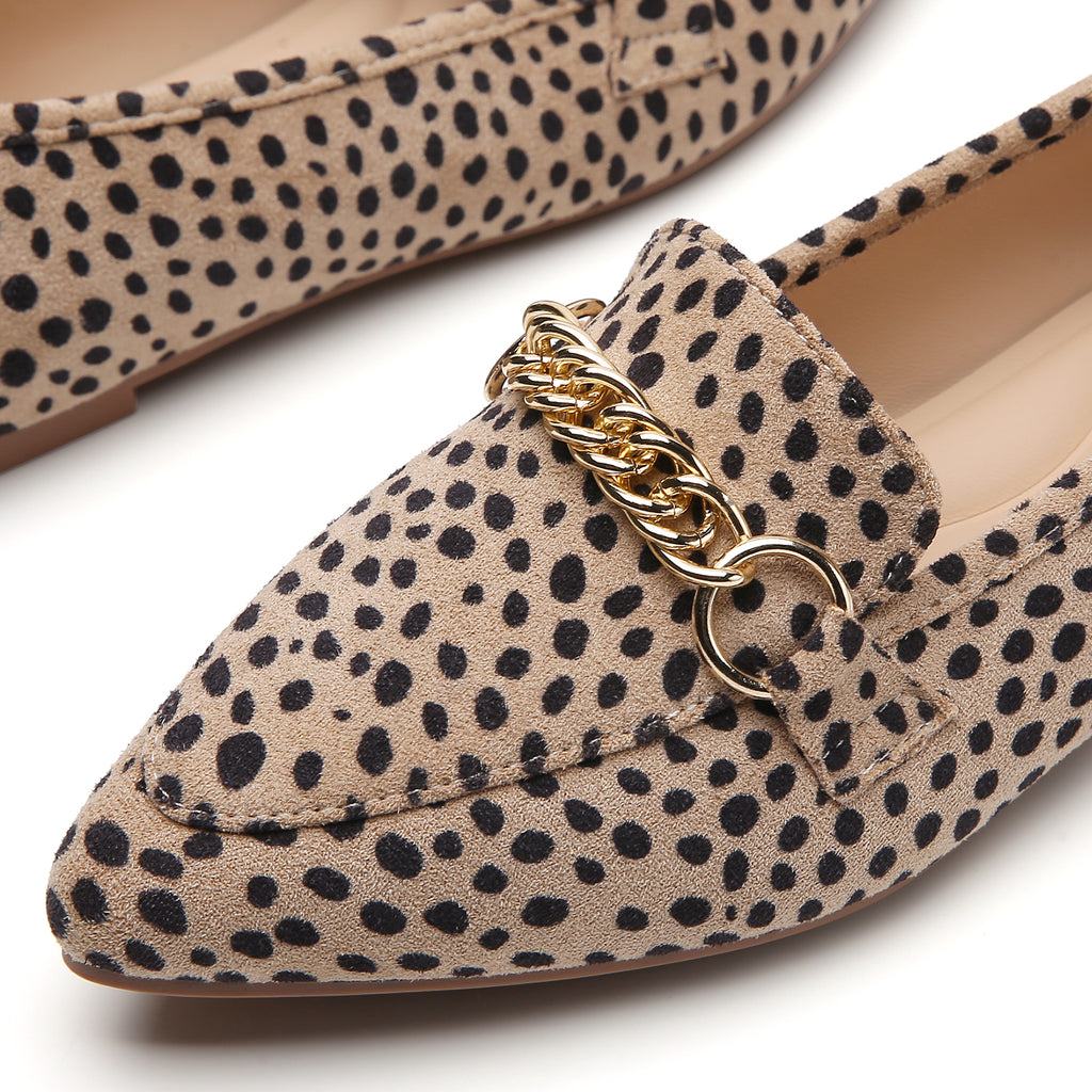 TILOCOW WOMEN LEOPARD FLAT LOAFERS