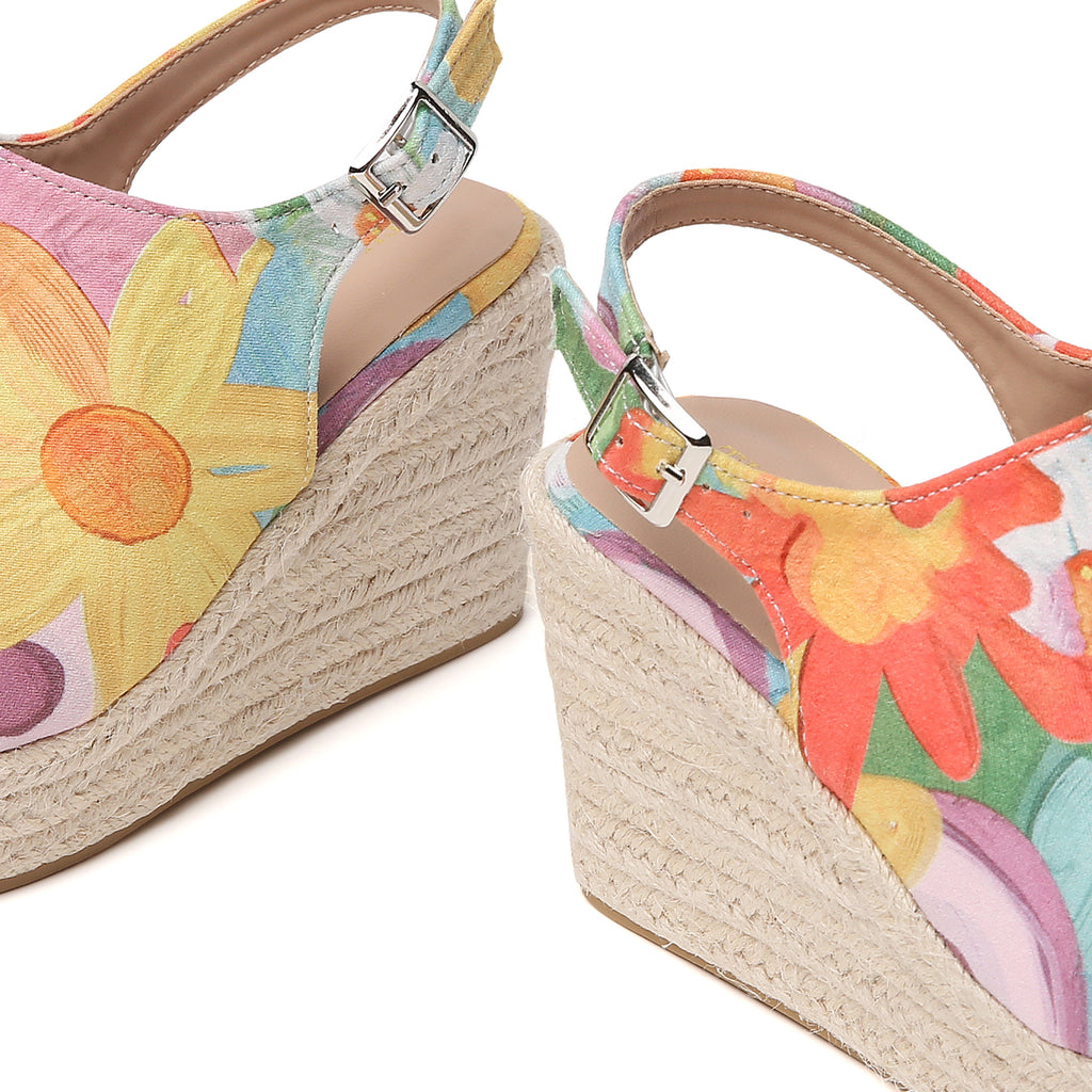 TILOCOW GREEN FLORAL WEDGE ESPAADRILLES
