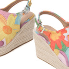 TILOCOW GREEN FLORAL WEDGE ESPAADRILLES