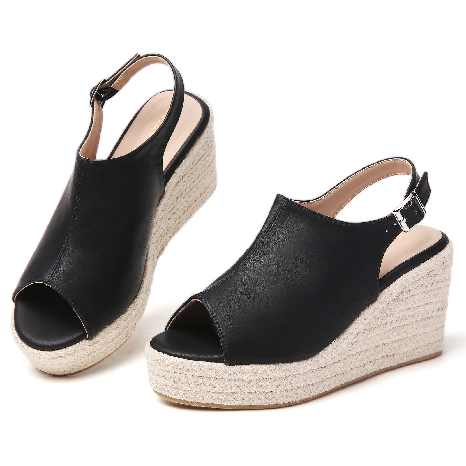 TILOCOW WOMEN BLACK WEDGE ESPAADRILLES