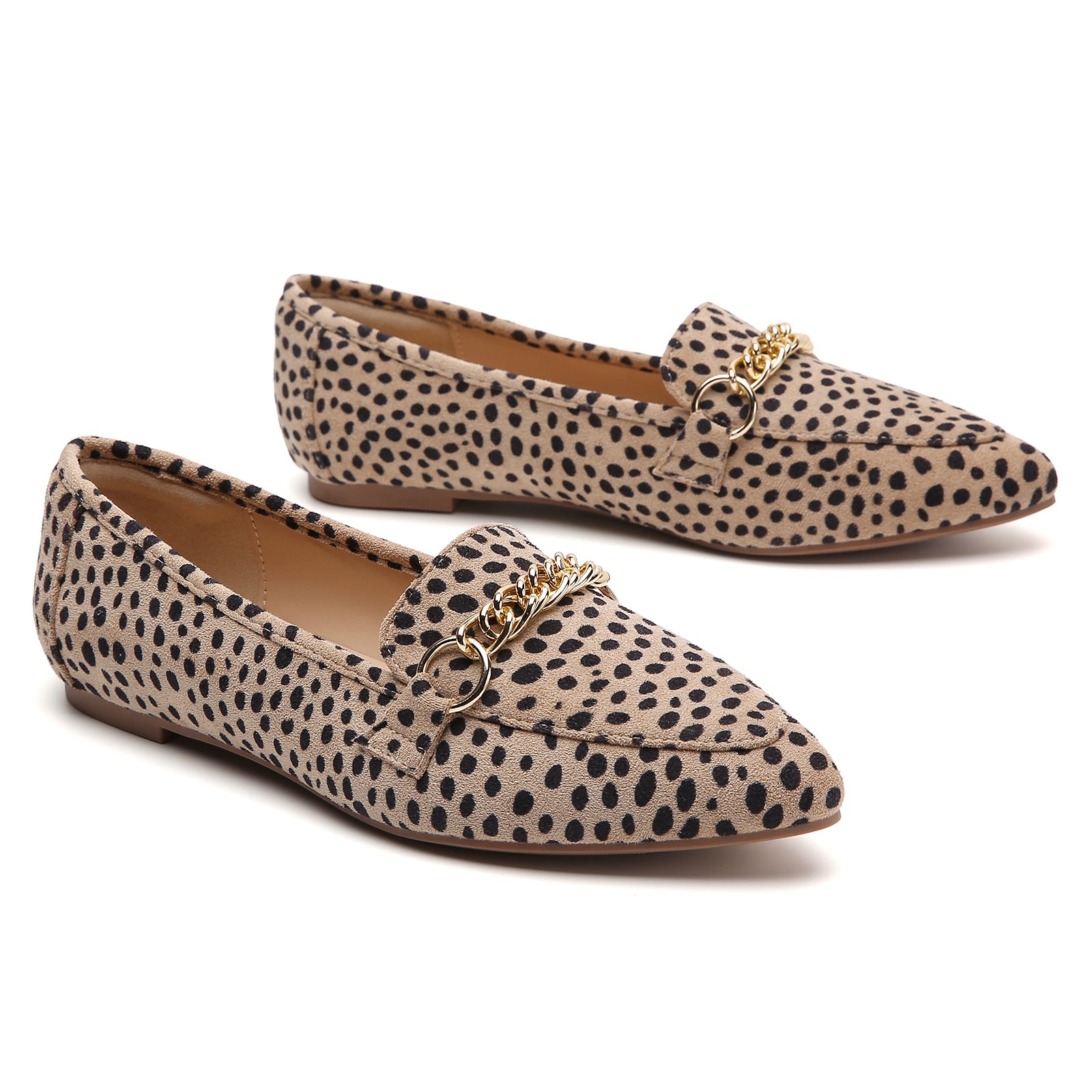 TILOCOW WOMEN LEOPARD FLAT LOAFERS