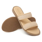 TILOCOW WOMEN HEMP ROPE BEIGE SANDALS