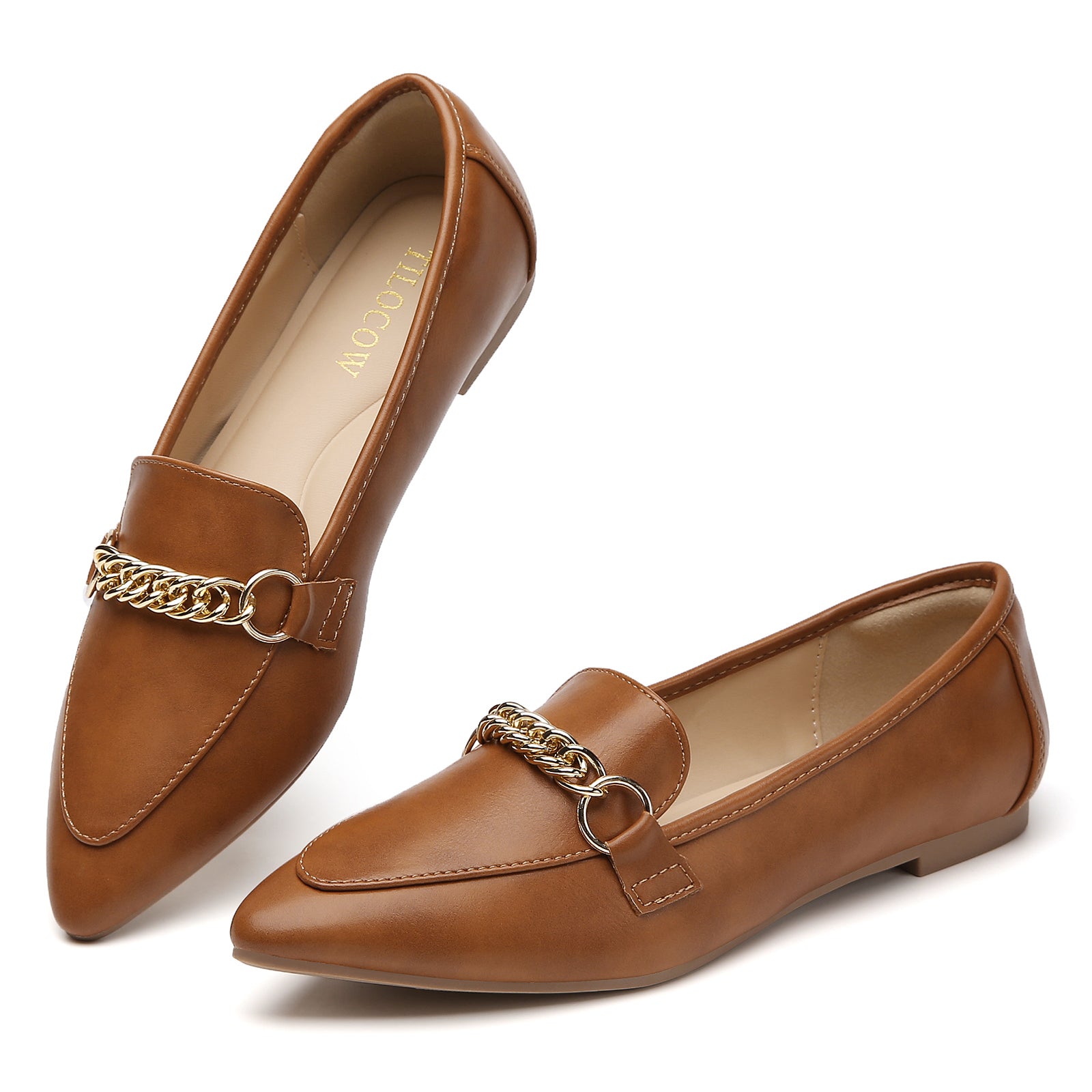 TILOCOW WOMEN DARK BROWN FLAT LOAFERS