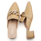 TILOCOW WOMEN BROWN HEELED MULES