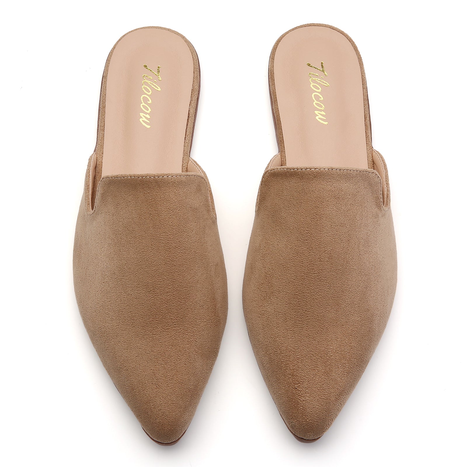TILOCOW WOMEN BROWN SUEDE FLAT MULES