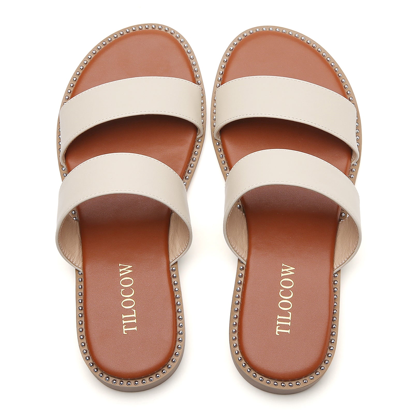 TILOCOW WOMEN LIGHT BEIGE SANDALS