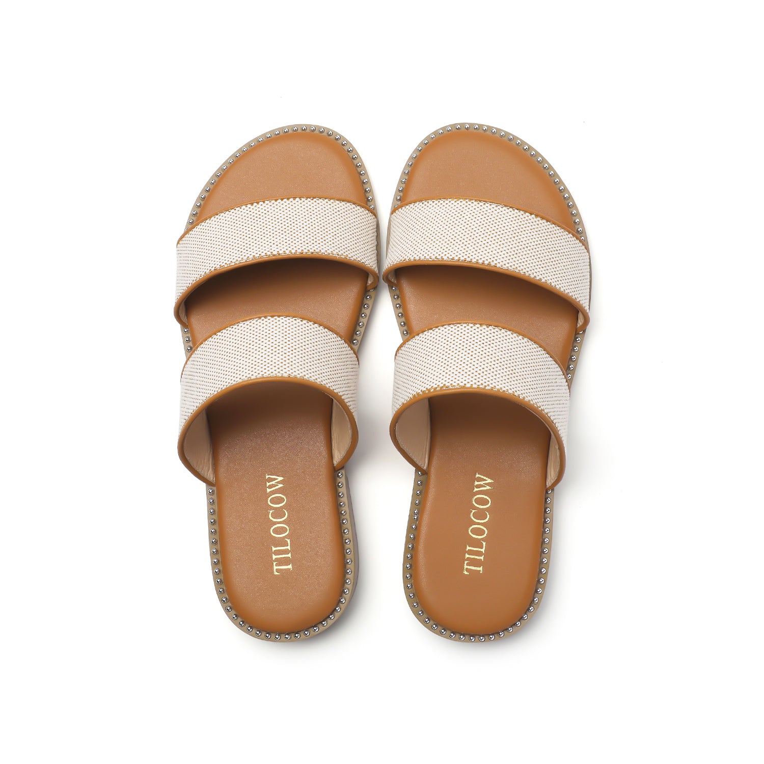 TILOCOW WOMEN BROWN BEIGE SANDALS
