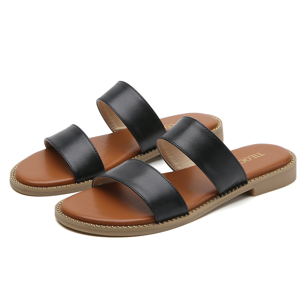 TILOCOW WOMEN BLACK SANDALS