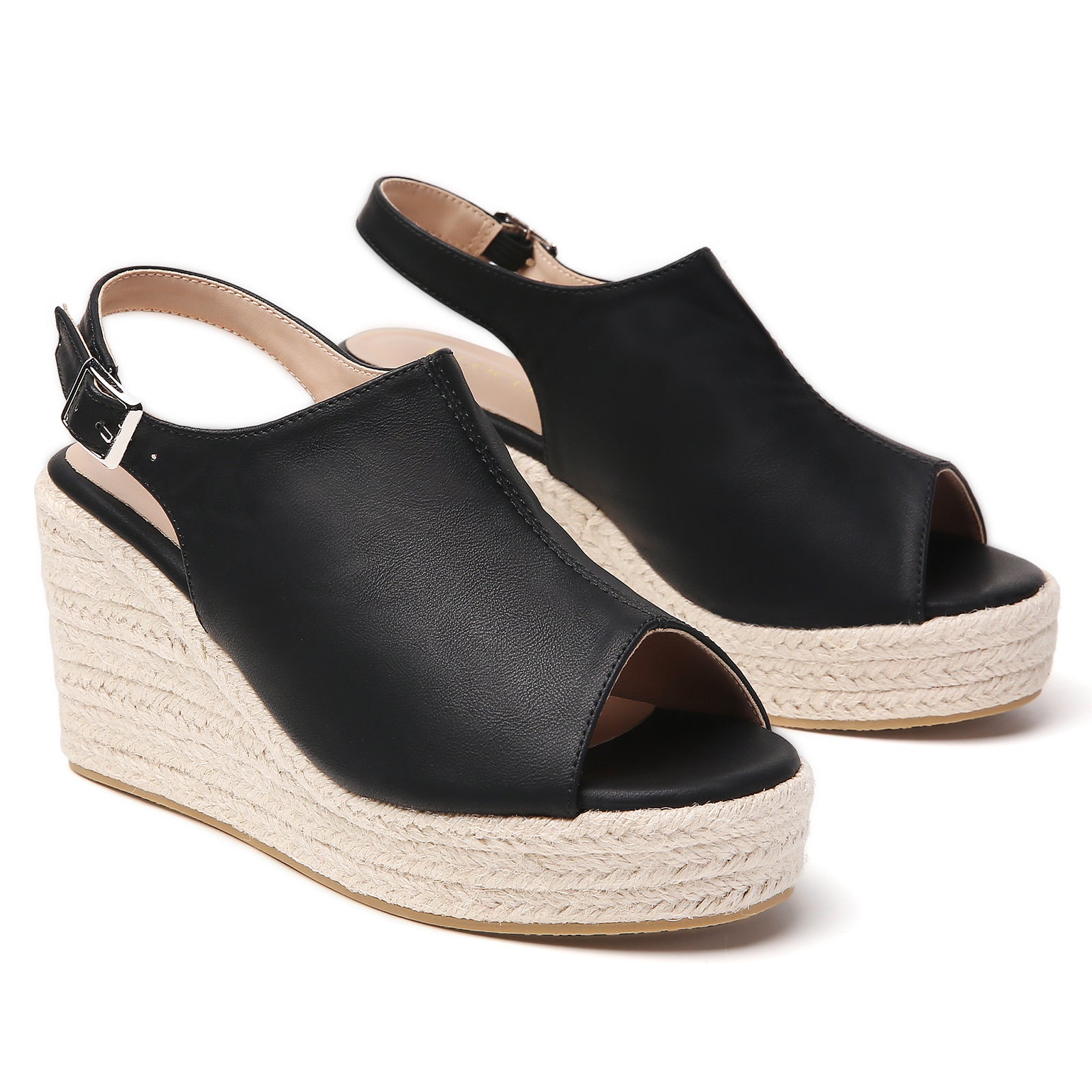 TILOCOW WOMEN BLACK WEDGE ESPAADRILLES