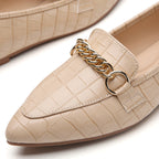 TILOCOW WOMEN STONE KHAKI FLAT LOAFERS
