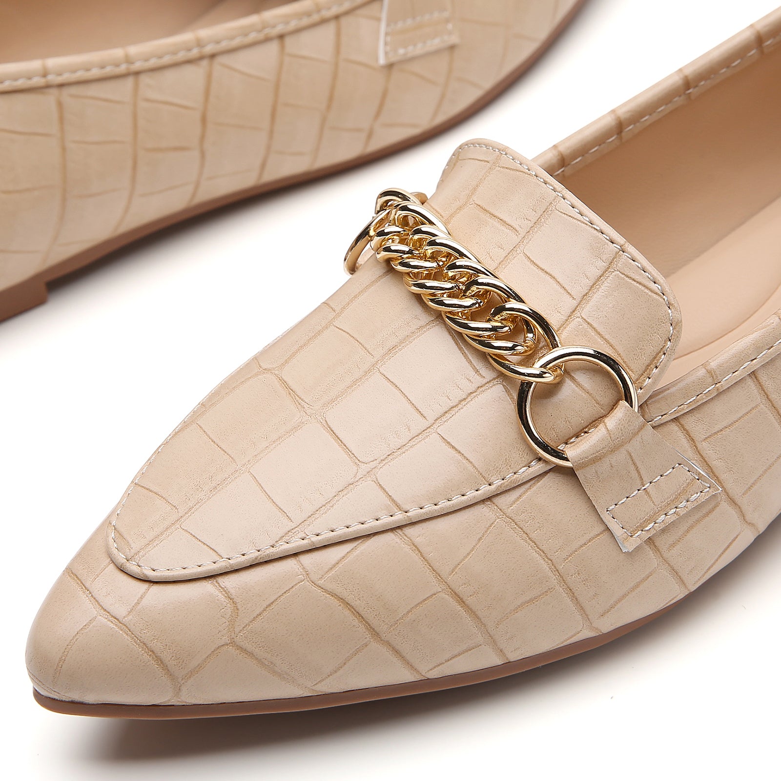 TILOCOW WOMEN STONE KHAKI FLAT LOAFERS