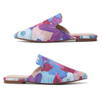 TILOCOW WOMEN PURPLE FLORAL FLAT MULES