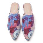 TILOCOW WOMEN PURPLE FLORAL FLAT MULES