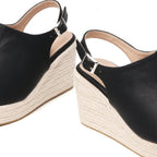 TILOCOW WOMEN BLACK WEDGE ESPAADRILLES