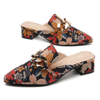TILOCOW WOMEN FLORAL HEELED MULES