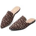 TILOCOW WOMEN LEOPARD SUEDE FLAT MULES