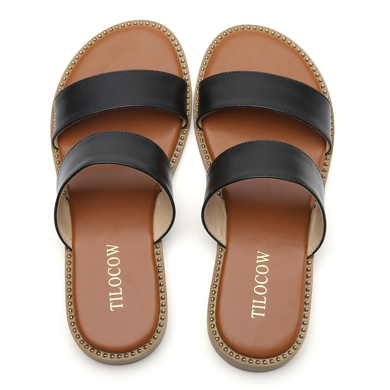 TILOCOW WOMEN BLACK SANDALS