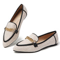 TILOCOW WOMEN BINDING LINEN FLAT LOAFERS