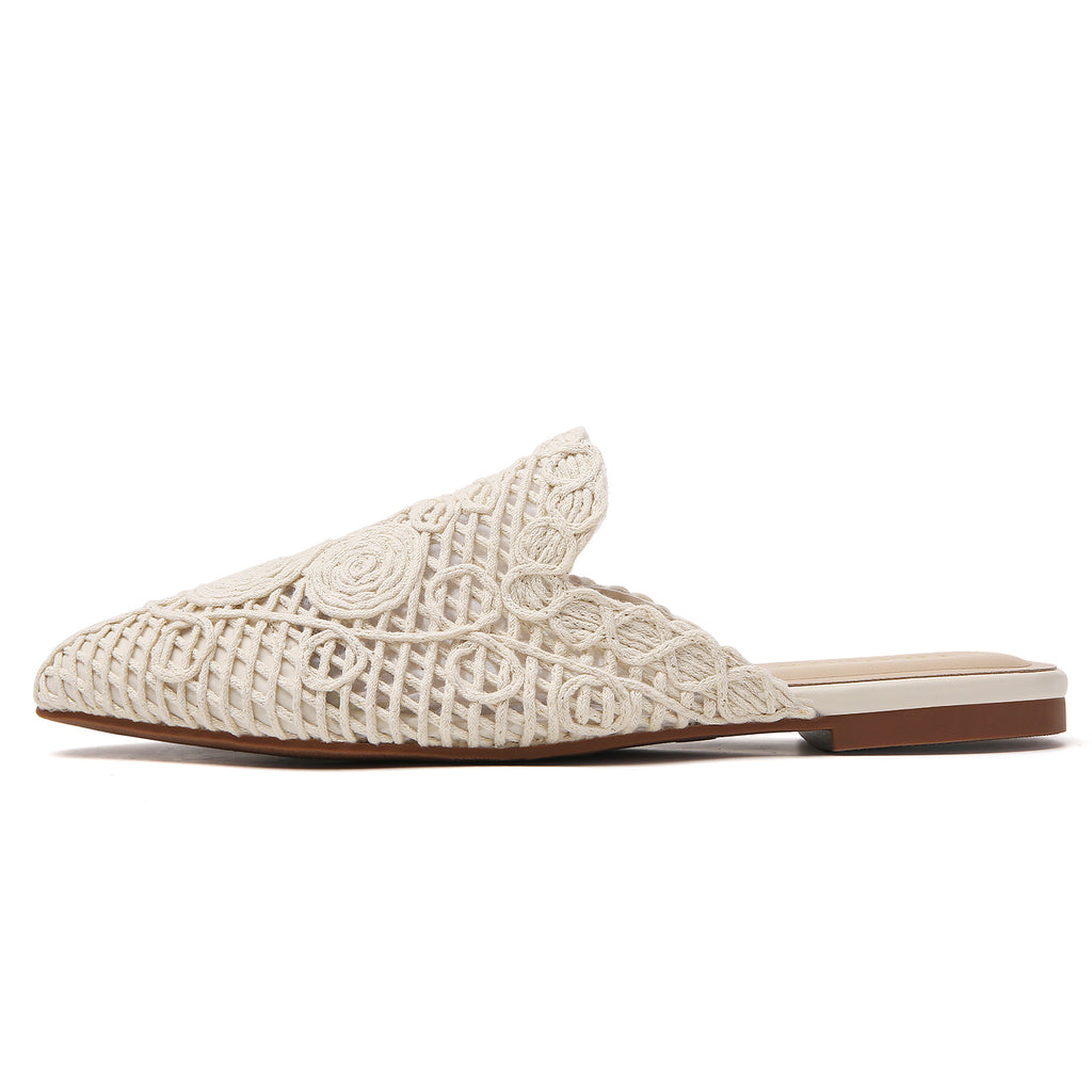 TILOCOW WOMEN LINE FLORAL FLAT MULES