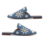 TILOCOW WOMEN DENIM FLOWER FLAT MULES
