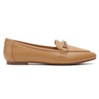TILOCOW WOMEN PU BROWN FLAT LOAFERS