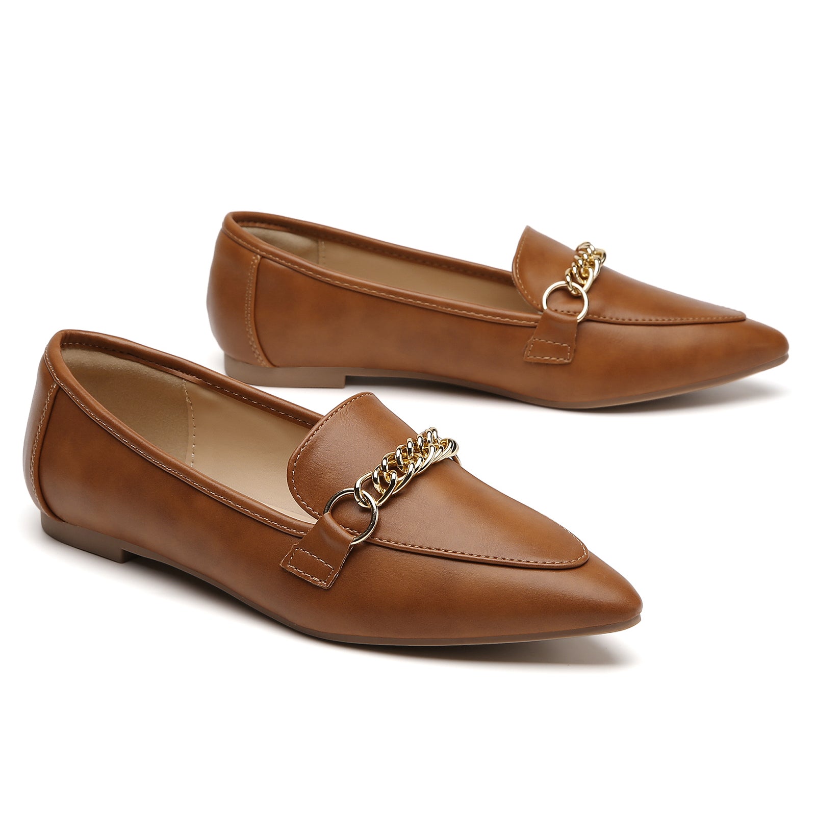 TILOCOW WOMEN DARK BROWN FLAT LOAFERS