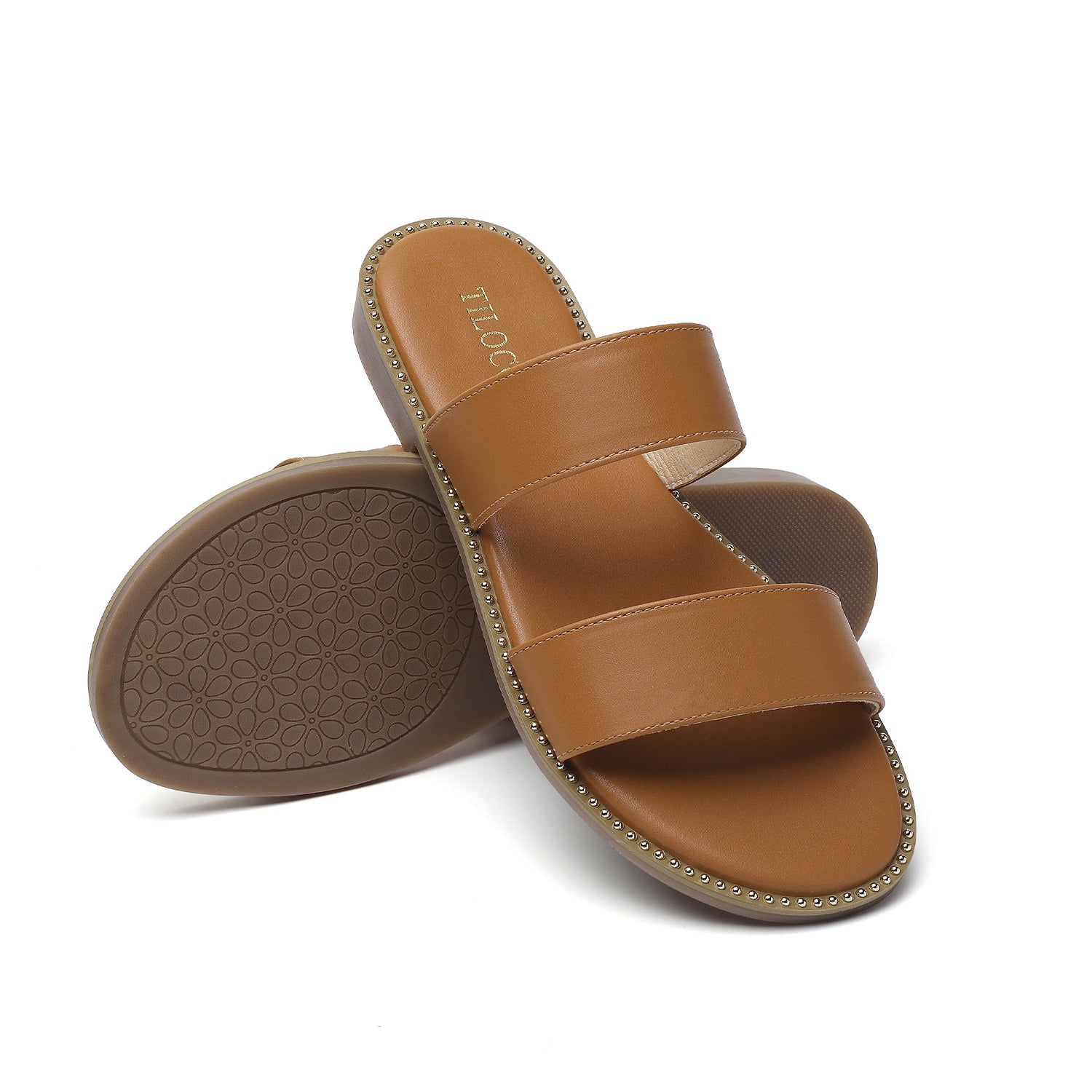 TILOCOW WOMEN LIGHT BROWN SANDALS