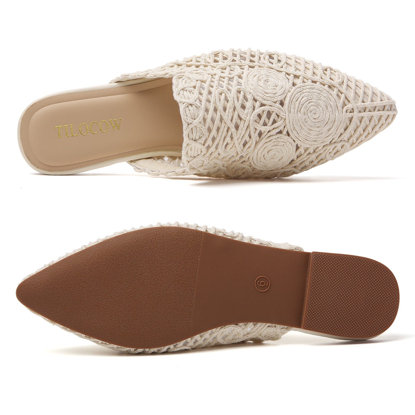 TILOCOW WOMEN LINE FLORAL FLAT MULES