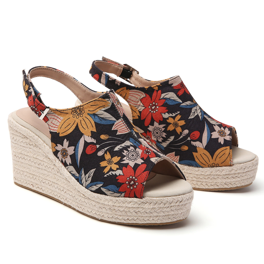 TILOCOW WOMEN FLORAL WEDGE ESPAADRILLES